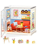 ROBOTIME Super Creator Kits, Plastic Mini House, Expandable Plastic Craft, DIY Miniature House Kit, Tiny Living Room Making Kit Model Craft Hobby Unique Gift (Country Blue Lounge) - color: Country Blue Lounge