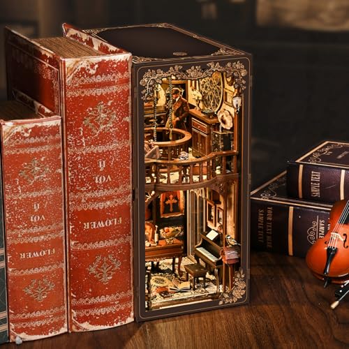 Book Nook Kit, 3D Wooden Puzzle for Adult, DIY Miniature House Kit for Adults, Booknook with LED Light, Gifts for Family, Friends and Book Lovers, Bookshelf Decor(Mystery of the Secret Box) - color: Mystery of the Secret Box