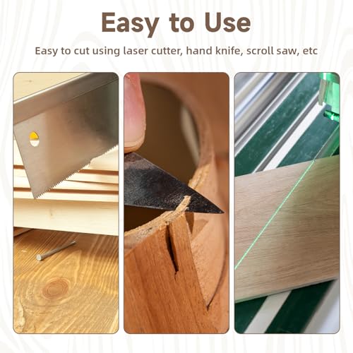 6 Pack Basswood Sheets 1/8, 12"x8" Basswood Plywood, 3mm Laser Engraving Blanks Unfinished Wood Crafts, Craft Supplies & Materials for DIY Ornaments, Model Engraving, Drawing