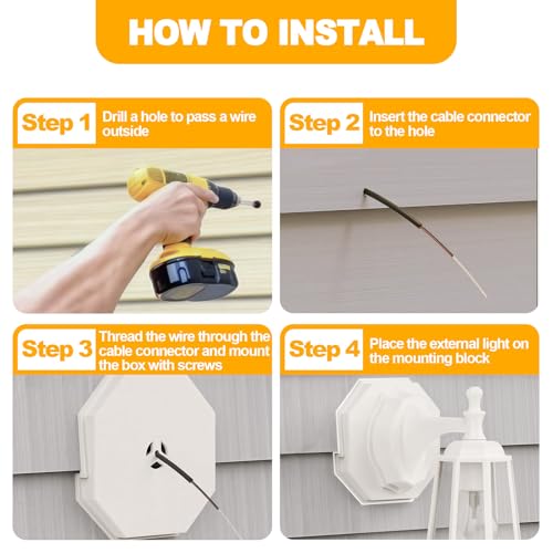 Vinyl Siding Mounting Blocks Fits 1/2 in Lap, 4-10 in Siding, White 2 Pack - color: Octagon White No-Box, size: 2 pack