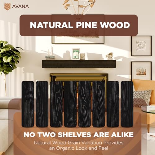 Avana Rusticfireplace Mantel - Mounted Mantles for Over Fireplace - Farmhouse Fireplace Mantle Shelf 60 Inches - Handcrafted Wood Fireplace Mantels - Fireplace Mantels 60 Inches X 8 X 5 - Espresso - color: Espresso, size: 60 X 8 X 5