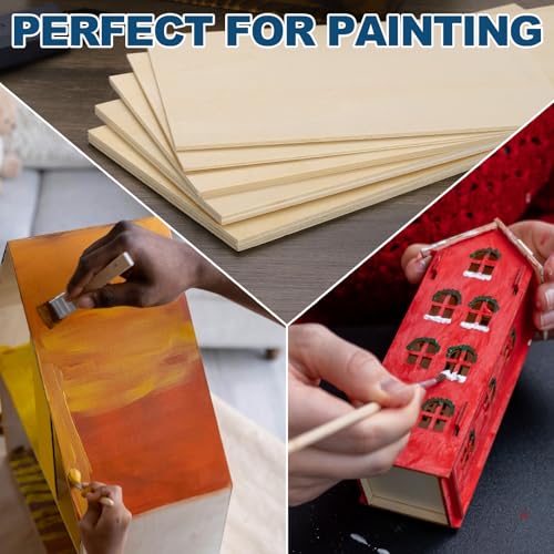 MECCANIXITY 3pcs Basswood Sheets 6x4 x 3/16" Unfinished Wood Boards Plywood - size: 6 x 4 x 3/16 Inch