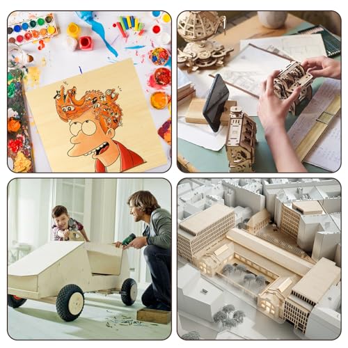 12Pcs 16 x 12 x 1/16 Inch Basswood Sheets, Unfinished Basswood Sheets, Plywood Sheet for Arts and Crafts, Painting, Pyrography, Wood Engraving, Wood Burning, Laser, Architectural Models