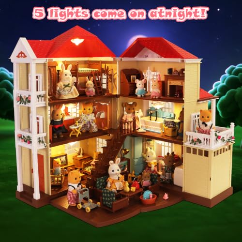 BananMelonBM Kid Toys Family Cozy Cabin Country Home Playset