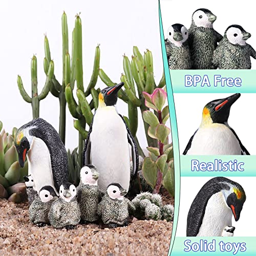 EOIVSH 12PCS Plastic Polar Animals Toy Figures, Realistic Arctic Animal Figurines for Kids, Education Sea Creature Toys Set with Polar Bear Family Emperor Penguin Family Arctic Fox Wolf - style: 12 PCS