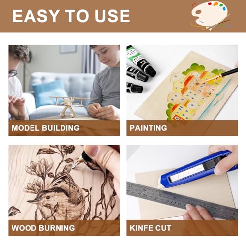 24Pack Basswood Sheets 4x6x1/16 Inch, Basswood for Laser Cutting & Engraving, Thin Plywood Wood Sheets Unfinished Wood for Crafts, DIY Architectural Models, Wood Burning and Painting. - size: 4"x6"