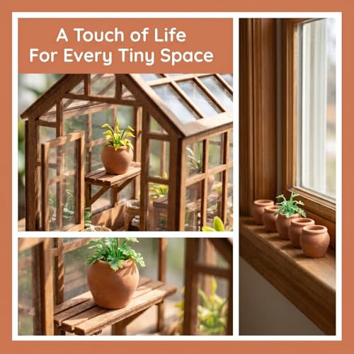 Abaodam 8pcs Mini Ceramic Flower Pot Mini Plant Pots for Succulents Tiny Desktop Planters for Office Home Balcony Garden Decor Cute Small Clay Planter Set