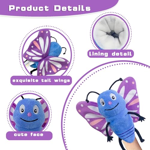 6pcs Insect Finger Puppet Set, Mini Hand Puppets Suitable for Kids, Cute Insect Animal for Role-Playing and Storytelling, Realistic Finger Puppet for Toddlers - color: Insect
