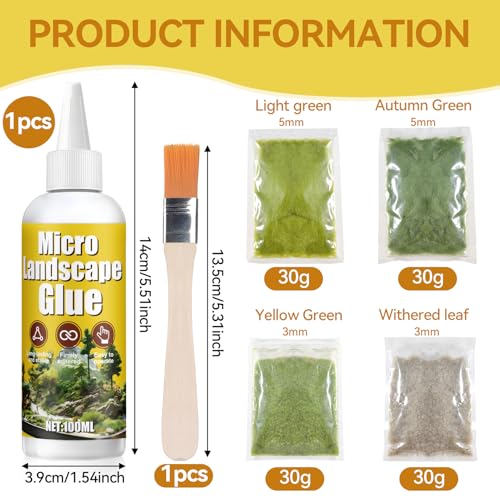 JAOJAO Turf Glue for Artificial Grass with 30g *4 Packs Model Grass, 100ml