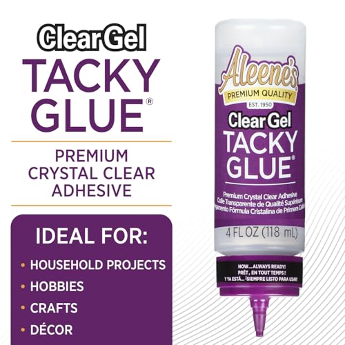 Aleene's Clear Gel Tacky Glue for Crafts in Always Ready Bottle, Nontoxic, Applies and Dries Clear, 4 fl oz - size: 4 fl oz