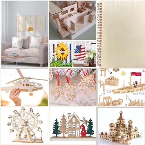 18 Pack Selected Basswood Sheets for Crafts-5 x 7 x 1/16 Inch- 1.5mm Thick Plywood Sheets - Balsa Wood Sheets -Unfinished Wood Boards for Laser Cutting, Wood Burning, Architectural Models, Staining - color: 5"x7"x1.5mm