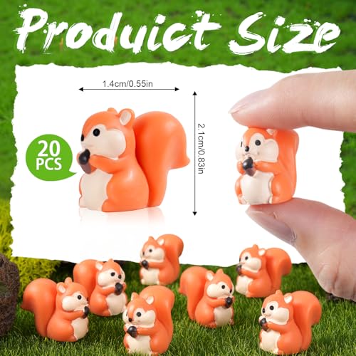 20 Pcs 2.1 x 1.4cm Mini Squirrel Figurines - style: 20 Pcs Classic