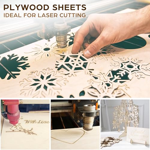 LotFancy Basswood Sheets, 6 Pack, 12 x 12 x 1/16 Inch, Plywood Sheets with Smooth Surfaces, 1.5mm Craft Wood Board for Laser Cutting, DIY Architectural Models, Wood Burning and Staining - size: 12 x 12 x 1/16 6pcs