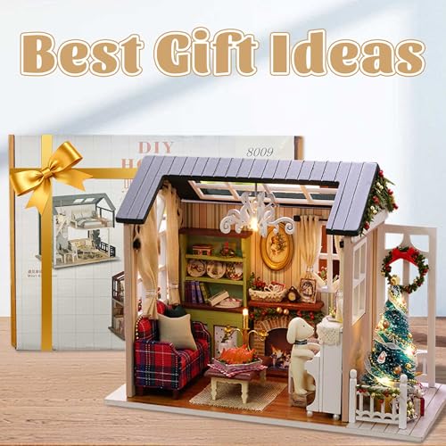 Kisoy Romantic and Cute Dollhouse Miniature DIY House Kit Creative Room Perfect DIY Gift for Friends,Lovers and Families (Sunny Holiday Time) - color: Sunny Holiday Time