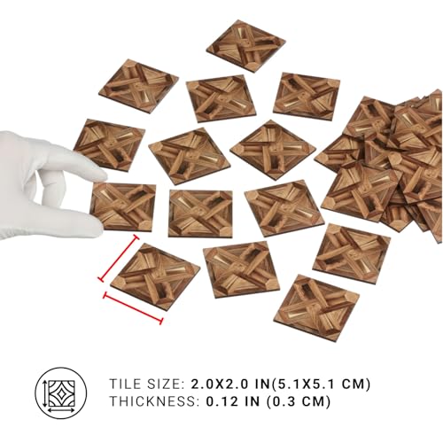 Miniature Dollhouse Flooring, Wood Look Parquet Floor Tiles for 1:12 and 1:6 Scale Dioramas and Roomboxes, REDUCIO! - color: Woven Diamond