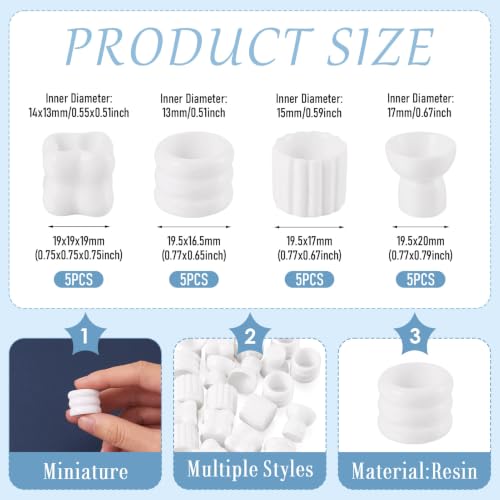 20Pcs White Mini Flower Vase Ornaments Miniature Flower Bottle Flowerpot Micro Landscape Dollhouse Accessories Pretending Prop Decoration Doll House Small Flower Vase Deco Table Garden Decor - style: White Vase-4 styles