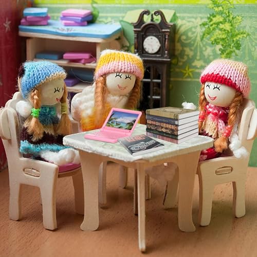 60 Pcs 1:12 Scale Mini Books, Miniatures Dollhouse Tiny Small Flip Books