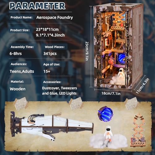 CCCDF Aerospace Foundry Book Nook Kit, Miniature Dollhouse DIY Space - color: Aerospace Foundry