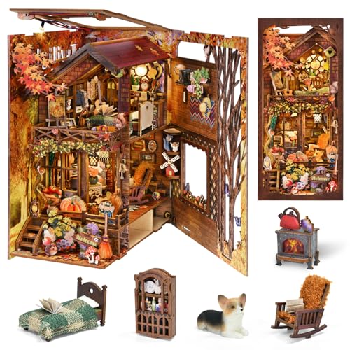 TOYQI Book Nook Kit for Adult, DIY Miniature Dollhouse Kit,Twilight Cottage - color: Twilight Cottage