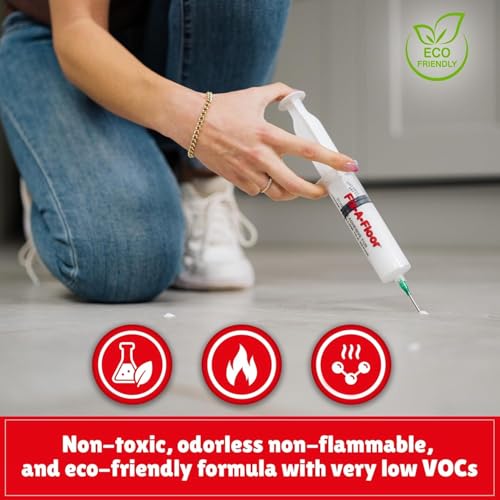 The Original Fix-A-Floor Loose Tile Repair Adhesive with Syringe - Tile, Porcelain, Ceramic, Marble, Stone & Wood Floor Repair Adhesive - Pack of 2 - size: 10.1 Oz (Pack of 2)