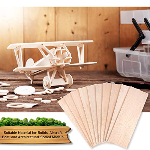 Namalu 20 Pack Unfinished Balsa Wood Sheet DIY, 12 x 4 x 0.12 Inches-3 mm - size: 20 Pack - 12 x 4 x 0.12 Inches-3 mm