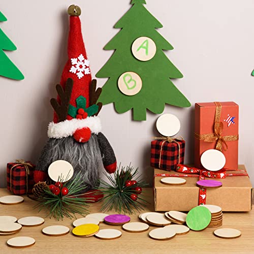300 Pieces 1.5 Inch Unfinished Round Wood Slices Round Wooden Discs Wood Circles for Crafts Wood Blanks Rounds Cutouts Ornaments Slices for DIY Art Crafts Christmas Decorations - size: 1.5 Inch