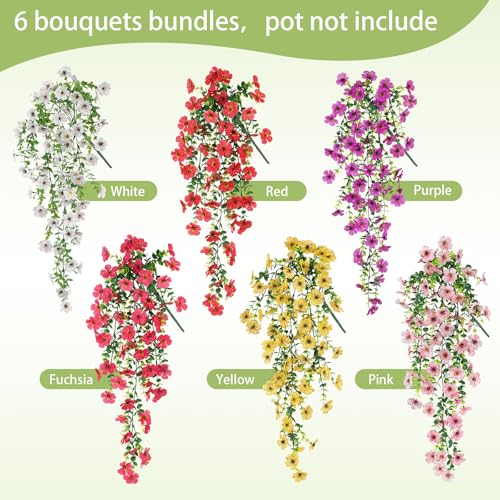 Artificial Hanging Flowers for Outdoors UV Resistant Summer Decor - color: Multicolorsb