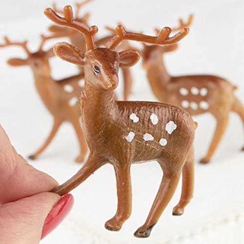 Factory Direct Craft Group of 12 Plastic Standing Brown Deer for Christmas Villages and Everyday Crafting (2 1/2 Inch) - color: Brown Deer (12pk) Style 2, size: Package of 12