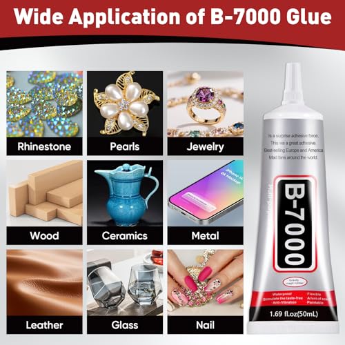 4 PCS 50ml B7000 Glue Clear with Precision Tip, Bedazzling Glue - size: 50ml 4pcs