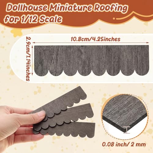 Wenqik 100 Strips Dollhouse Roof Shingles, Taupe - color: Taupe