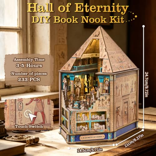 TOYQI Book Nook Kit for Adult, DIY Miniature Dollhouse Kit, Pyramids Model - color: Life Eternal