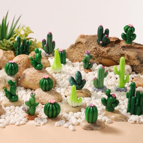 36pcs Mini Resin Cactus Figurines Miniature Resin Cactus 12 Styles