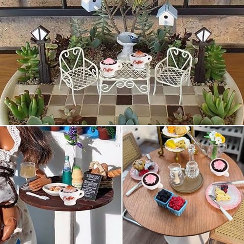 FASHEWELRY 20Pcs Mini Coffee Cups Resin Miniature Ornaments Coffee Mug Model Tea Cup Halloween Dollhouse Miniatures for Keychain Dollhouse Party Decor Ornaments - color: 2 Colors-coffee Cups