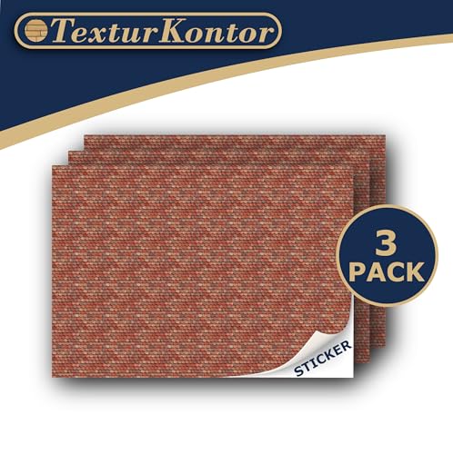3 Sheets Self-Adhesive Decorative Film Roof Tiles for Model Making in Scale 1:87 Scale H0 (UK: 3.5 mm Scale) (Roof Shingles Clay) - color: Roof Shingles Clay