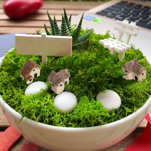 BESPORTBLE Mini House Ornament Set House Model Micro Landscaping Decor 12 pcs Miniature Village Houses for Garden Patio Yard Balcony Fairy Garden Scene Layout
