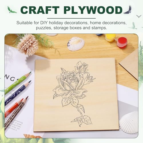 HARFINGTON 4pcs 2mm Basswood Plywood Sheet 18"x18"x3/32 Thin Plywood Board - size: 18"x18"x3/32"(2mm Thick)