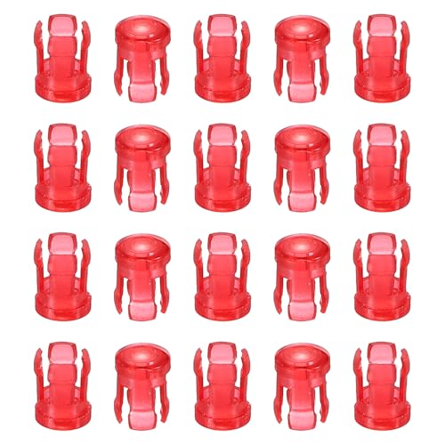 Clear LED Bezel 3mm, 20 Pcs Light Emitting Diode Clips Snap in Plastic LED Lamp Socket for Electronic DIY Projects Panel Circuit Board Indicator Lights Accessories, Red - color: Red