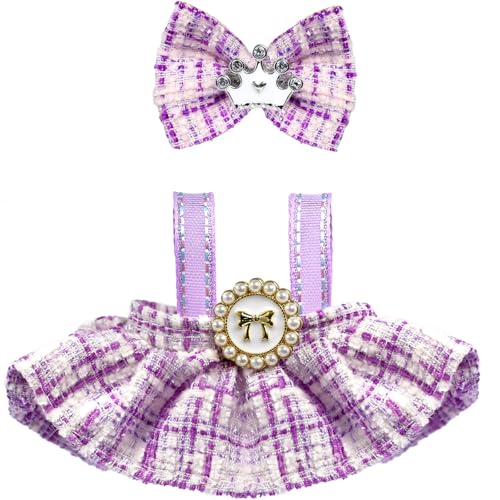 Clothes for LABUBU 17cm Doll (NO Doll),Outfit for LABUBU,Dress and Hairpin Set for LABUBU Dress Up,Accessories for LABUBU - color: Purple