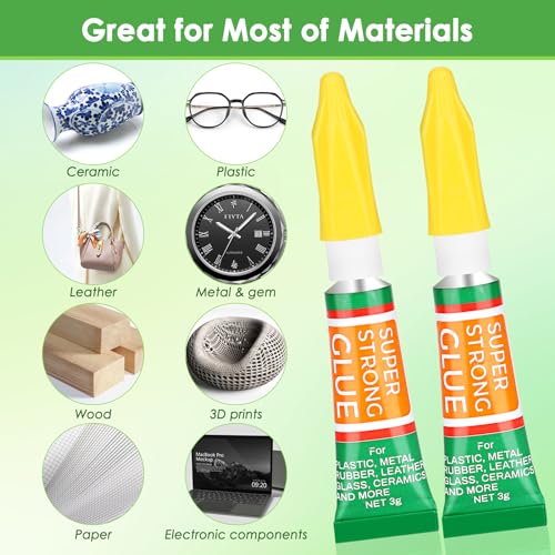 30 X 3G Multipack Superglue Cyanoacrylate Adhesive, Instant Bonding Mini Single Use Tubes for Plastic, Wood, Metal, School Crafts, Rhinestone Jewelry Permanent Repair - style: 30 X 3G，New
