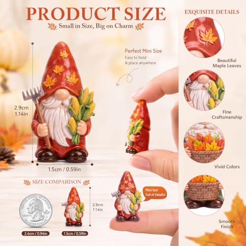 Yaomiao 60 Pcs Mini Fall Harvest Gnomes Figurines Bulk Resin Gnomes Statues - style: Fall Harvest