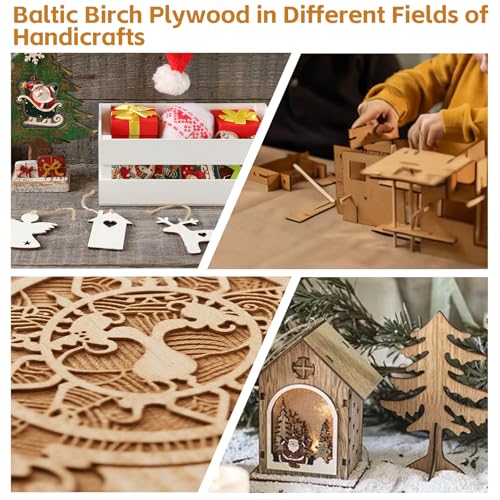 25Pcs 12 x 12 x 1/8 Inch Baltic Birch Plywood Sheets 3mm Unfinished Plywood Sheet for Arts and Crafts, Painting, Pyrography, Wood Engraving, Wood Burning, Laser, Architectural Models