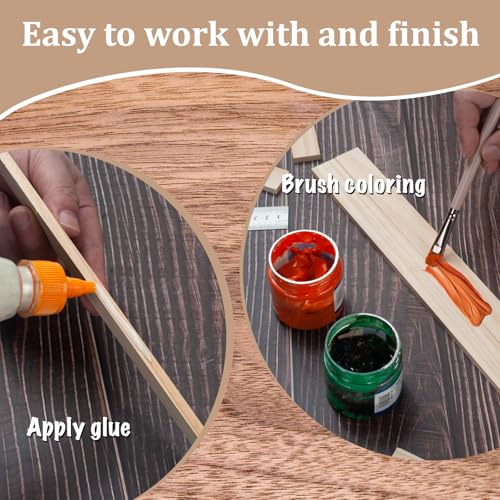 Wooden Dowels for Crafts, Wood Strips Trim Wood Slats Planks for Wall 1/4" × 1" × 17.5", 15 PCS Dowel Rods Wooden Sticks for Crafts, Unfinished Hardwood Sticks Flat Lumber Boards for Woodworking - size: 1/4x1x17.5 in - 15PCS