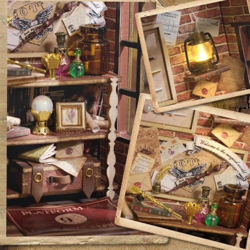 GuDoQi DIY Miniature House Kits, DIY Miniature Dollhouse Kit with Furniture, Tiny House Kits 1:24 Scale, Creative DIY Crafts for Adults Teen, Christmas Birthday Gifts, Magic Shop - color: Magic Shop