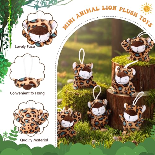Zhanmai 100 Pcs Mini Cheetah Plush Keychain Toys Bulk Set - style: Cheetah