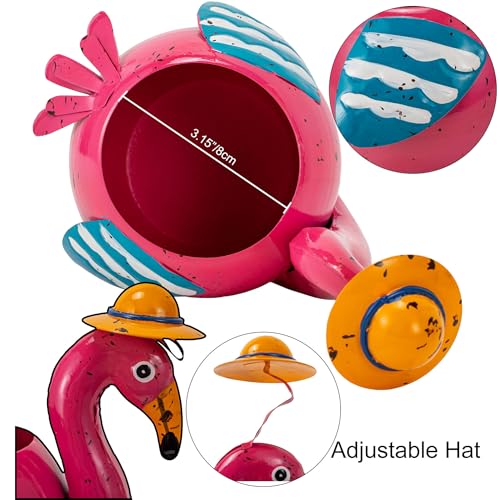 Flamingo Planter Small Succulent Pots Metal Animal Planters - color: Pink Flamingo Planter