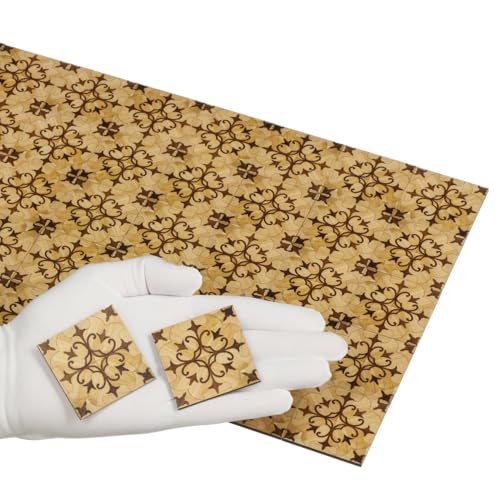 Miniature Dollhouse Flooring, Wood Look Parquet Floor Tiles for 1:12 and 1:6 Scale Dioramas and Roomboxes, REDUCIO! - color: Florentine Honey