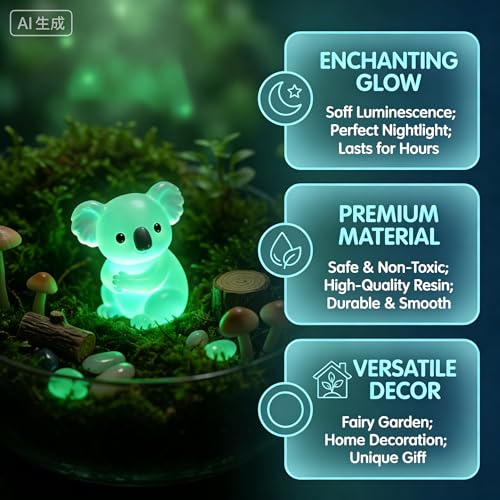 Glow in The Dark Koala Resin Animals - color: Blue Koala