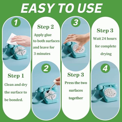 Super Glue,Clear Glue with Brush,All Purpose Strong Adhesive,Instant Superglue Multi-Purpose Glue for Wood,Ceramic,Leather,Plastic,Glass,Metal,Rubber,DIY Crafts