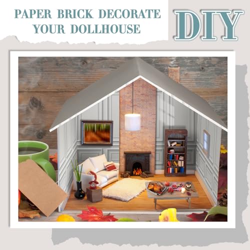 Flutesan 12 Pcs Miniature Dollhouse Wallpaper, Vintage Artistic - style: Vintage Artistic
