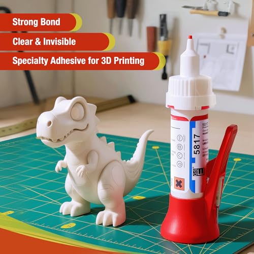 5817 Ultra-Thin Super Fast CA Glue - Non-Whitening Crystal Clear Adhesive with Grip Handle & 10 Micro Tips for Models, 3D Prints (PLA/ABS), Miniatures - Leak-Proof Rotating Nozzle - size: 1-Pack